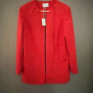 Dalia Orange Career Blazer Jacket Woman’s Large Full Zip